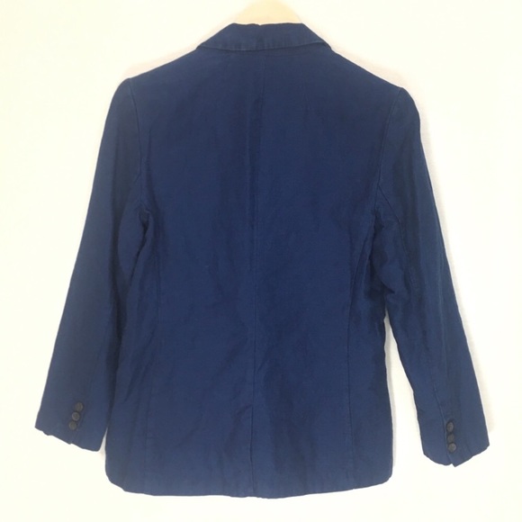 Old Navy Blazer Linen Blue Floral Lined Pockets - Picture 2 of 8